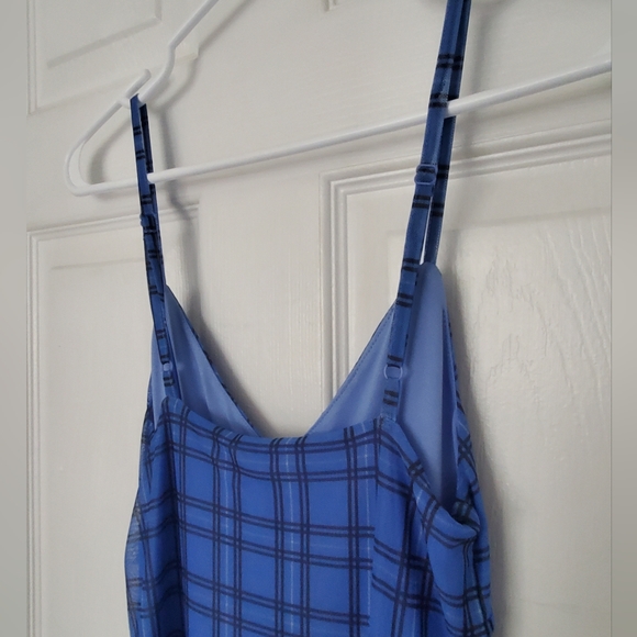 H&M Divided Plaid Mesh Slip Dress - Picture 4 of 9